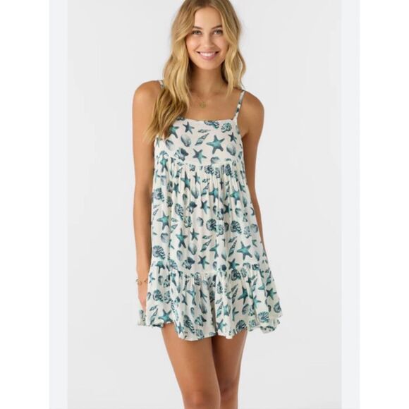 NWT ONeill Rilee Saltwater Essential printed dress beach/starfish/shell cover S - Picture 1 of 12